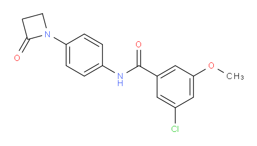 3-chloro-5-methoxy-N-(4-(2-oxoazetidin-1-yl)phenyl)benzamide