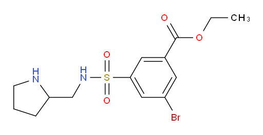 ethyl 3-bromo-5-(N-(pyrrolidin-2-ylmethyl)sulfamoyl)benzoate