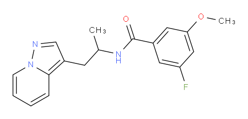 3-fluoro-5-methoxy-N-(1-(pyrazolo[1,5-a]pyridin-3-yl)propan-2-yl)benzamide