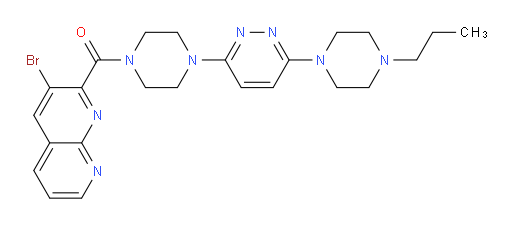 (3-bromo-1,8-naphthyridin-2-yl)(4-(6-(4-propylpiperazin-1-yl)pyridazin-3-yl)piperazin-1-yl)methanone