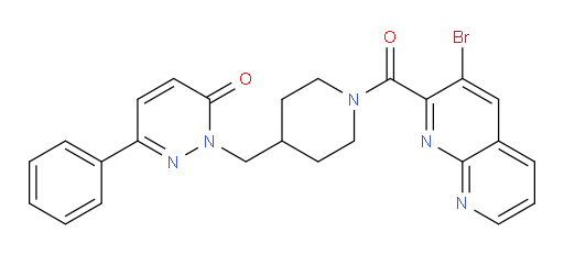 2-((1-(3-bromo-1,8-naphthyridine-2-carbonyl)piperidin-4-yl)methyl)-6-phenylpyridazin-3(2H)-one