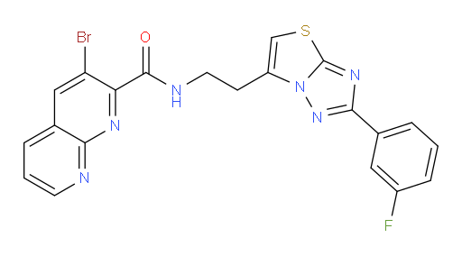 3-bromo-N-(2-(2-(3-fluorophenyl)thiazolo[3,2-b][1,2,4]triazol-6-yl)ethyl)-1,8-naphthyridine-2-carboxamide