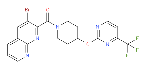 (3-bromo-1,8-naphthyridin-2-yl)(4-((4-(trifluoromethyl)pyrimidin-2-yl)oxy)piperidin-1-yl)methanone
