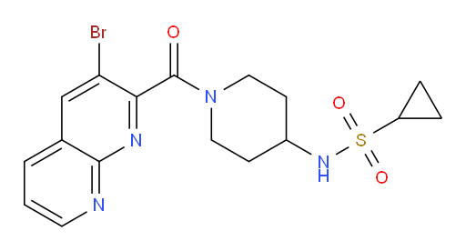 N-(1-(3-bromo-1,8-naphthyridine-2-carbonyl)piperidin-4-yl)cyclopropanesulfonamide