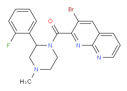 (3-bromo-1,8-naphthyridin-2-yl)(2-(2-fluorophenyl)-4-methylpiperazin-1-yl)methanone