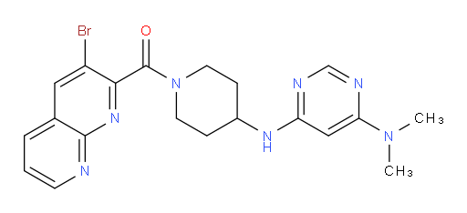 (3-bromo-1,8-naphthyridin-2-yl)(4-((6-(dimethylamino)pyrimidin-4-yl)amino)piperidin-1-yl)methanone
