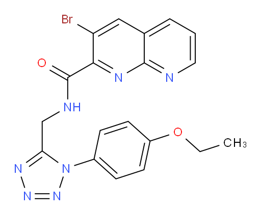 3-bromo-N-((1-(4-ethoxyphenyl)-1H-tetrazol-5-yl)methyl)-1,8-naphthyridine-2-carboxamide