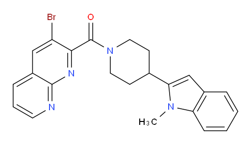 (3-bromo-1,8-naphthyridin-2-yl)(4-(1-methyl-1H-indol-2-yl)piperidin-1-yl)methanone