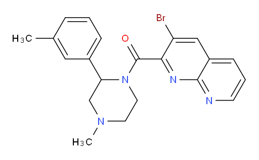(3-bromo-1,8-naphthyridin-2-yl)(4-methyl-2-(m-tolyl)piperazin-1-yl)methanone