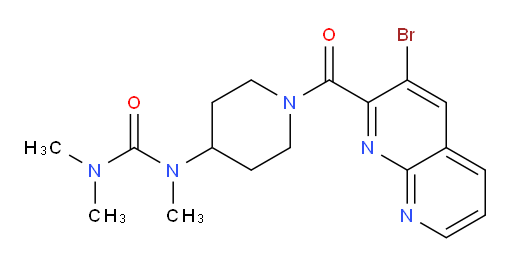 1-(1-(3-bromo-1,8-naphthyridine-2-carbonyl)piperidin-4-yl)-1,3,3-trimethylurea