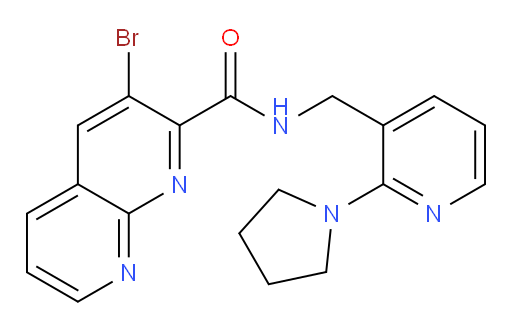 3-bromo-N-((2-(pyrrolidin-1-yl)pyridin-3-yl)methyl)-1,8-naphthyridine-2-carboxamide