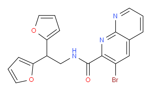 3-bromo-N-(2,2-di(furan-2-yl)ethyl)-1,8-naphthyridine-2-carboxamide