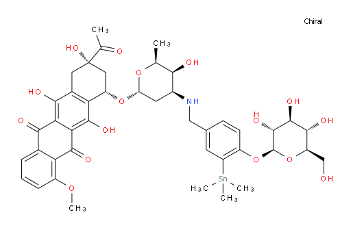 (8S,10S)-8-乙酰基-6,8,11-三羟基-10-(((2R,4S,5S,6S)-5-羟基-6-甲基-4-((4-(((2S,3R,4S,5S,6R)-3,4,5-三羟基-6-(羟甲基)四氢-2H-吡喃-2-氧基))-3-(三甲基锡基)苄基)氨基)四氢-2H-吡喃-2-氧基))-1-甲氧基-7,8,9,10-四氢四并苯-5,12-二酮