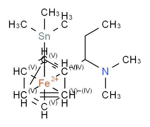 Ferrocene, 1-[(1R)-1-(dimethylamino)propyl]-2-(trimethylstannyl)-, (2S)-