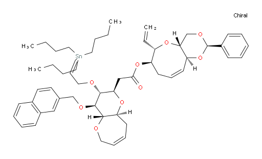 (2R,4aR,6S,7R,10aS,Z)-2-phenyl-6-vinyl-4,4a,6,7,8,10a-hexahydro-[1,3]dioxino[5,4-b]oxocin-7-yl 2-((2R,3R,4R,4aS,9aS)-4-(naphthalen-2-ylmethoxy)-3-(((Z)-3-(tributylstannyl)allyl)oxy)-3,4,4a,6,9,9a-hexahydro-2H-pyrano[3,2-b]oxepin-2-yl)acetate