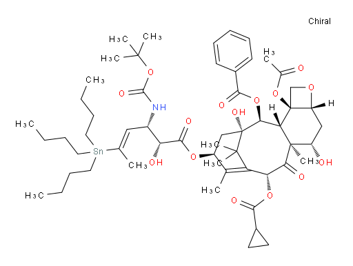(2aR,4S,4aS,6R,9S,11S,12S,12aR,12bS)-12b-acetoxy-9-(((2R,3S,E)-3-((tert-butoxycarbonyl)amino)-2-hydroxy-5-(tributylstannyl)hex-4-enoyl)oxy)-6-((cyclopropanecarbonyl)oxy)-4,11-dihydroxy-4a,8,13,13-tetramethyl-5-oxo-2a,3,4,4a,5,6,9,10,11,12,12a,12b-dodecahydro-1H-7,11-methanocyclodeca[3,4]benzo[1,2-b]oxet-12-yl benzoate