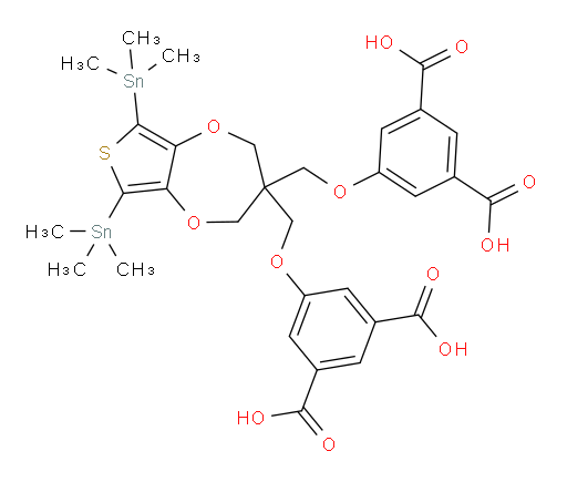 5,5'-(((6,8-bis(trimethylstannyl)-3,4-dihydro-2H-thieno[3,4-b][1,4]dioxepine-3,3-diyl)bis(methylene))bis(oxy))diisophthalic acid