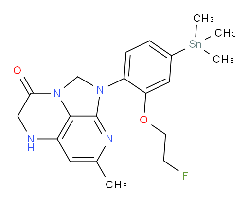 1-(2-(2-fluoroethoxy)-4-(trimethylstannyl)phenyl)-7-methyl-4,5-dihydro-1H-1,2a,5,8-tetraazaacenaphthylen-3(2H)-one
