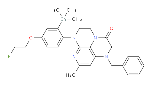 1-benzyl-6-(4-(2-fluoroethoxy)-2-(trimethylstannyl)phenyl)-8-methyl-1,2,5,6-tetrahydro-1,3a,6,7-tetraazaphenalen-3(4H)-one