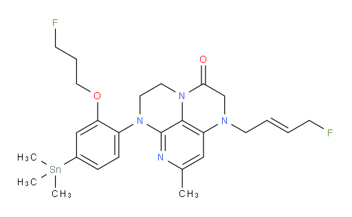 (E)-1-(4-fluorobut-2-en-1-yl)-6-(2-(3-fluoropropoxy)-4-(trimethylstannyl)phenyl)-8-methyl-1,2,5,6-tetrahydro-1,3a,6,7-tetraazaphenalen-3(4H)-one