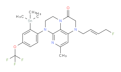 (E)-1-(4-fluorobut-2-en-1-yl)-8-methyl-6-(4-(trifluoromethoxy)-2-(trimethylstannyl)phenyl)-1,2,5,6-tetrahydro-1,3a,6,7-tetraazaphenalen-3(4H)-one