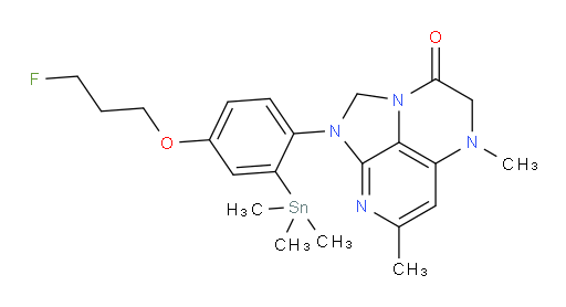 1-(4-(3-fluoropropoxy)-2-(trimethylstannyl)phenyl)-5,7-dimethyl-4,5-dihydro-1H-1,2a,5,8-tetraazaacenaphthylen-3(2H)-one