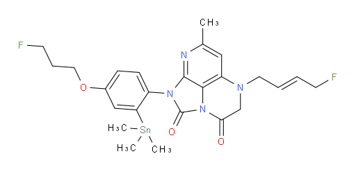 (E)-5-(4-fluorobut-2-en-1-yl)-1-(4-(3-fluoropropoxy)-2-(trimethylstannyl)phenyl)-7-methyl-4,5-dihydro-1H-1,2a,5,8-tetraazaacenaphthylene-2,3-dione
