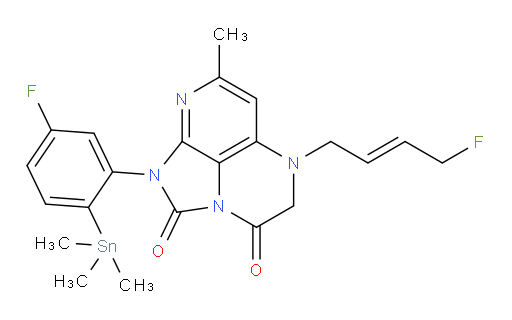 (E)-1-(5-fluoro-2-(trimethylstannyl)phenyl)-5-(4-fluorobut-2-en-1-yl)-7-methyl-4,5-dihydro-1H-1,2a,5,8-tetraazaacenaphthylene-2,3-dione