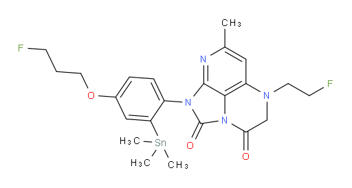 5-(2-fluoroethyl)-1-(4-(3-fluoropropoxy)-2-(trimethylstannyl)phenyl)-7-methyl-4,5-dihydro-1H-1,2a,5,8-tetraazaacenaphthylene-2,3-dione