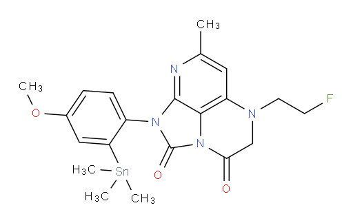 5-(2-fluoroethyl)-1-(4-methoxy-2-(trimethylstannyl)phenyl)-7-methyl-4,5-dihydro-1H-1,2a,5,8-tetraazaacenaphthylene-2,3-dione