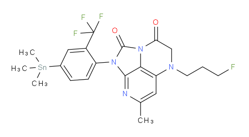 5-(3-fluoropropyl)-7-methyl-1-(2-(trifluoromethyl)-4-(trimethylstannyl)phenyl)-4,5-dihydro-1H-1,2a,5,8-tetraazaacenaphthylene-2,3-dione