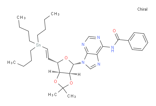 N-(9-((3aS,4S,6S,6aS)-2,2-dimethyl-6-((E)-2-(tributylstannyl)vinyl)tetrahydrofuro[3,4-d][1,3]dioxol-4-yl)-9H-purin-6-yl)benzamide