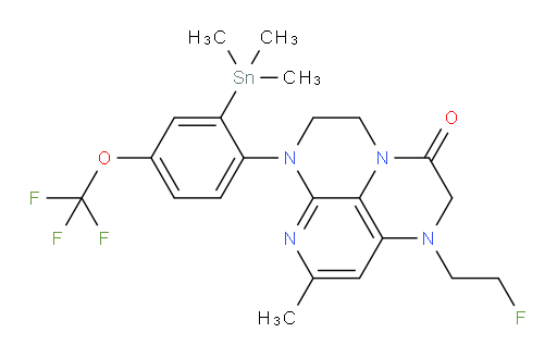 1-(2-fluoroethyl)-8-methyl-6-(4-(trifluoromethoxy)-2-(trimethylstannyl)phenyl)-1,2,5,6-tetrahydro-1,3a,6,7-tetraazaphenalen-3(4H)-one