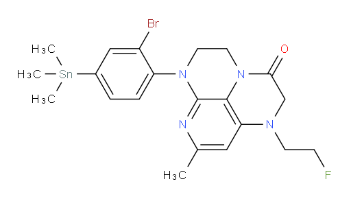 6-(2-bromo-4-(trimethylstannyl)phenyl)-1-(2-fluoroethyl)-8-methyl-1,2,5,6-tetrahydro-1,3a,6,7-tetraazaphenalen-3(4H)-one