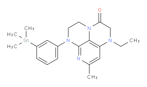 1-ethyl-8-methyl-6-(3-(trimethylstannyl)phenyl)-1,2,5,6-tetrahydro-1,3a,6,7-tetraazaphenalen-3(4H)-one