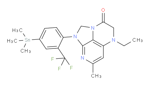 5-ethyl-7-methyl-1-(2-(trifluoromethyl)-4-(trimethylstannyl)phenyl)-4,5-dihydro-1H-1,2a,5,8-tetraazaacenaphthylen-3(2H)-one