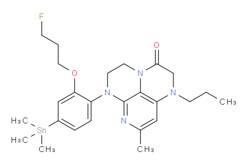 6-(2-(3-fluoropropoxy)-4-(trimethylstannyl)phenyl)-8-methyl-1-propyl-1,2,5,6-tetrahydro-1,3a,6,7-tetraazaphenalen-3(4H)-one