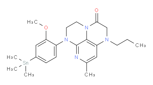 6-(2-methoxy-4-(trimethylstannyl)phenyl)-8-methyl-1-propyl-1,2,5,6-tetrahydro-1,3a,6,7-tetraazaphenalen-3(4H)-one