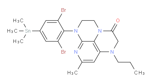 6-(2,6-dibromo-4-(trimethylstannyl)phenyl)-8-methyl-1-propyl-1,2,5,6-tetrahydro-1,3a,6,7-tetraazaphenalen-3(4H)-one