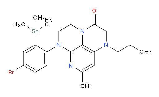 6-(4-bromo-2-(trimethylstannyl)phenyl)-8-methyl-1-propyl-1,2,5,6-tetrahydro-1,3a,6,7-tetraazaphenalen-3(4H)-one
