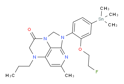 1-(2-(2-fluoroethoxy)-4-(trimethylstannyl)phenyl)-7-methyl-5-propyl-4,5-dihydro-1H-1,2a,5,8-tetraazaacenaphthylen-3(2H)-one