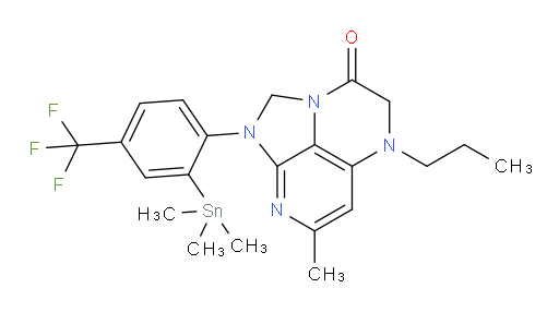 7-methyl-5-propyl-1-(4-(trifluoromethyl)-2-(trimethylstannyl)phenyl)-4,5-dihydro-1H-1,2a,5,8-tetraazaacenaphthylen-3(2H)-one