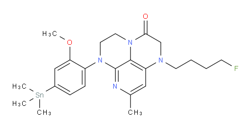 1-(4-fluorobutyl)-6-(2-methoxy-4-(trimethylstannyl)phenyl)-8-methyl-1,2,5,6-tetrahydro-1,3a,6,7-tetraazaphenalen-3(4H)-one