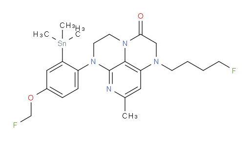 1-(4-fluorobutyl)-6-(4-(fluoromethoxy)-2-(trimethylstannyl)phenyl)-8-methyl-1,2,5,6-tetrahydro-1,3a,6,7-tetraazaphenalen-3(4H)-one
