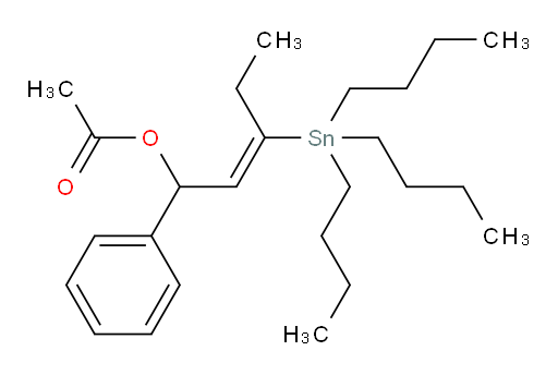 (E)-1-苯基-3-(三丁基锡基)戊-2-烯-1-基 乙酸酯