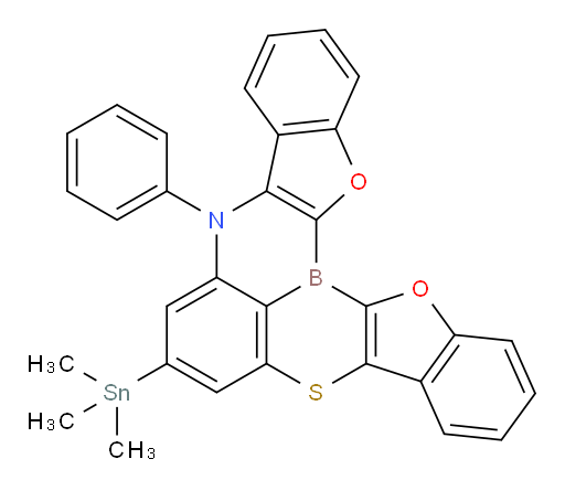 9-phenyl-7-(trimethylstannyl)-9H-14,15-dioxa-5-thia-9-aza-14b-boradiindeno[2,1-a:1',2'-j]phenalene