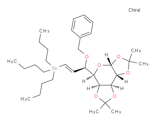 ((R,E)-3-(benzyloxy)-3-((3aR,5R,5aS,8aS,8bR)-2,2,7,7-tetramethyltetrahydro-3aH-bis([1,3]dioxolo)[4,5-b:4',5'-d]pyran-5-yl)prop-1-en-1-yl)tributylstannane