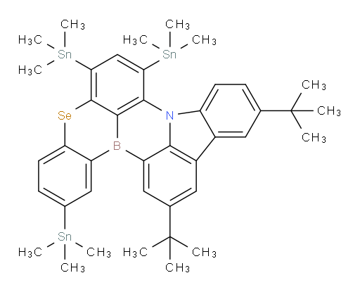 11,14-di-tert-butyl-2,6,8-tris(trimethylstannyl)-5-selena-8b-aza-15b-borabenzo[a]naphtho[1,2,3-hi]aceanthrylene