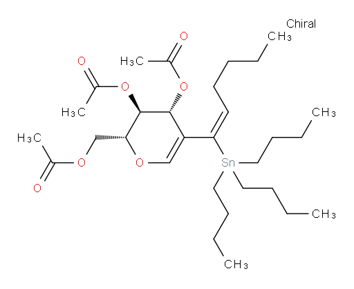 (2R,3S,4R)-2-(acetoxymethyl)-5-((E)-1-(tributylstannyl)hex-1-en-1-yl)-3,4-dihydro-2H-pyran-3,4-diyl diacetate