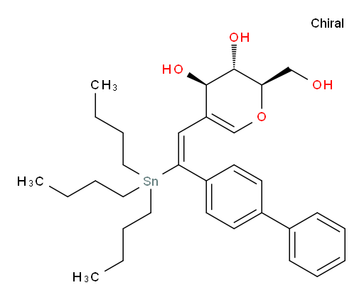 (2R,3S,4R)-5-((E)-2-([1,1'-biphenyl]-4-yl)-2-(tributylstannyl)vinyl)-2-(hydroxymethyl)-3,4-dihydro-2H-pyran-3,4-diol